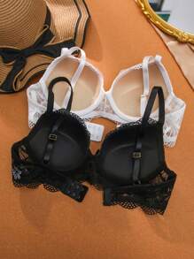 2 件装蕾丝钢圈文胸内衣