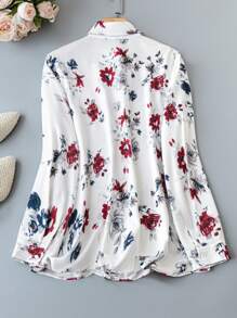 SHEIN LUNE Kích thước lớn Hoa In Tay áo dài Áo sơ mi - Nhiều màu - Xem 2