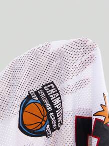 SHEIN Coolane 印花網眼寬鬆運動背心