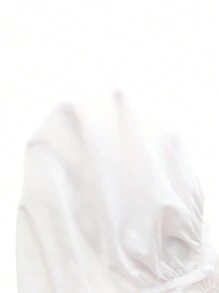 SHEIN Frenchy Áo cánh chiffon hở tay cổ chữ V xếp nếp cho nữ - trắng - Xem 7