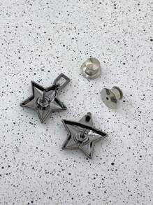 DAZY Fashionable Star Shaped Button Waistband - Black - View 9