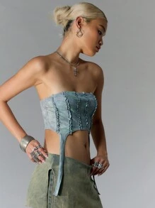 MUSERA Washed Curve Hem Crop Top Vacation Spring Summer Casual