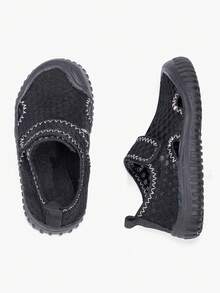 儿童软底凉鞋，男女童通用，闭趾沙滩鞋，带保护性鞋头 - 黑色 - 查看 5