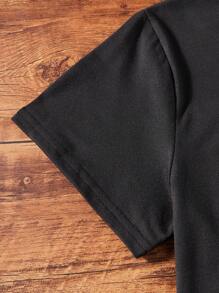 INAWLY 牛仔靴印花 T 恤图案 T 恤女式上衣 - 黑色 - 查看 4