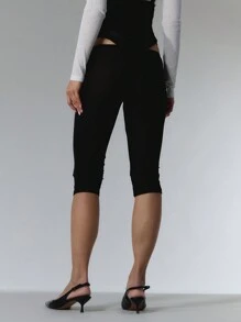 MUSERA Mesh Low Rise Cropped Leggings Y2k 90's Summer Chic Elegant