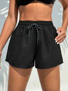 Swim SPRTY Women's Summer Beach Drawstring Waist Shorts Swimwear Bottom