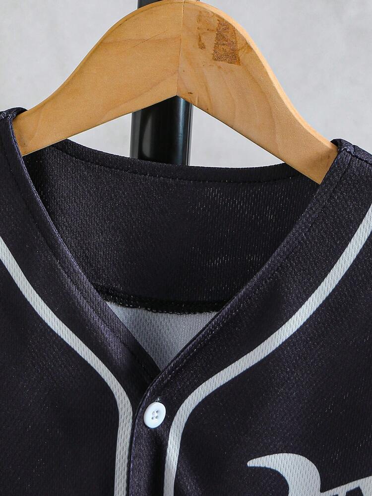 Tween Boy Letter Printed Shirt With Camouflage Work Shorts Two-Piece Set