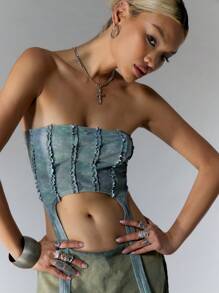 MUSERA Washed Curve Hem Crop Top Vacation Spring Summer Casual