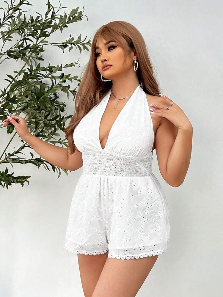Plus Size Halter Neck Halter Jumpsuit