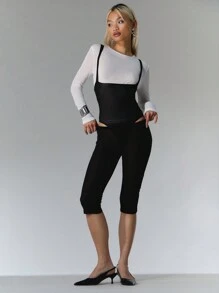 MUSERA Mesh Low Rise Cropped Leggings Y2k 90's Summer Chic Elegant