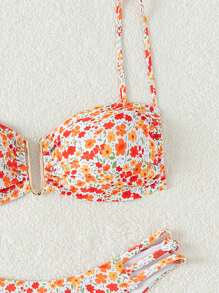 Swim Mod Summer Beach Women's Two Pieces Floral Bikini Set - Multicolor - View 4