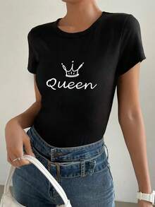 Women's Letter Print T-Shirt