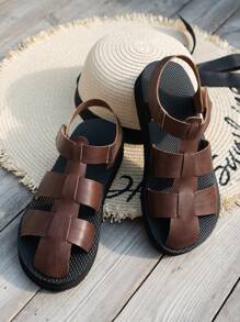 Dép nữ bít mũi, kiểu dáng đơn giản, thoải mái, mềm mại, gót nhọn, đế dày, màu nâu, đa năng, thoáng khí, thể thao, chống trượt - màu nâu - Xem 1