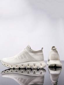 Giày Nữ Plus Size Đơn Giản Chống Trơn Trượt Thoáng Khí Cho Người Cao Tuổi, Người Đi Trọng, Học Sinh, Giày Thể Thao Thông Thường Thoải Mái - Màu be - Xem 2