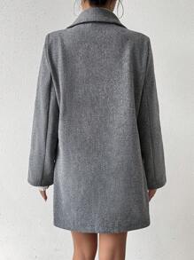 SHEIN LUNE Lapel Neck Flap Detail Overcoat