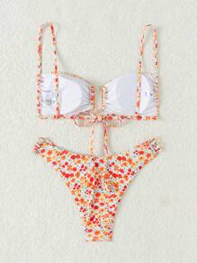 Swim Mod Summer Beach Women's Two Pieces Floral Bikini Set - Multicolor - View 2