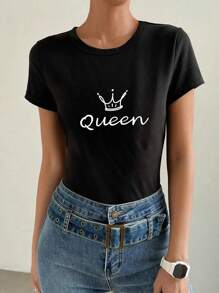 Women's Letter Print T-Shirt