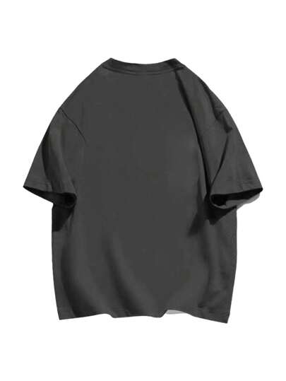 Slogan Graphic Drop Shoulder Tee