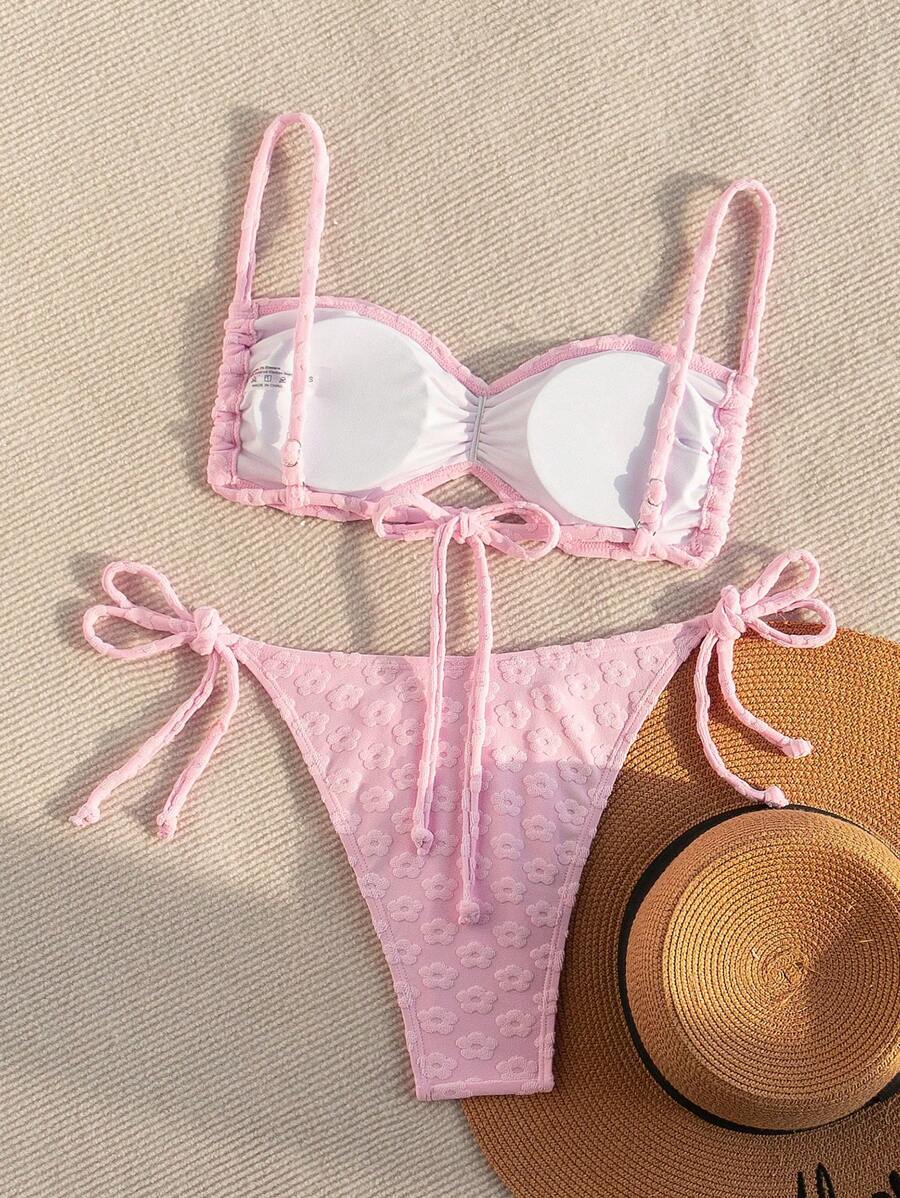 Floerns Maillot De Bain 2 Pièces Bikini à Armatures Et Bordure Florale