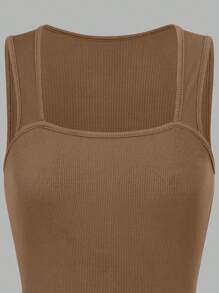 Opuloom 3pcs Solid Color Ribbed Knit Cami Bodysuits - Multicolor - View 5