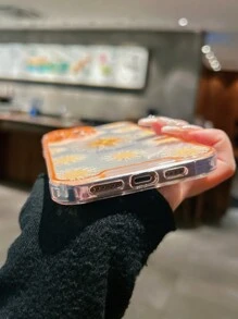 CalicoStarStudio Artist Vacation Glow In Dark Transparent Orange Sun Shockproof Phone Case, Holiday - Orange - View 5