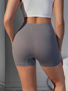 SHEIN Ladies' Solid Color Ribbed Knit Boxer Shorts ,3 Pcs - Multicolor - View 2