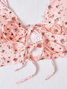 Soleia Của phụ nữ Kỳ nghỉ In hoa Knotted Mặt trước Cami ngọn - Nhiều màu - Xem 5