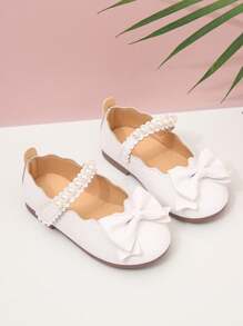 Baby Einfarbige Flache Schuhe Mit Schleife Dekoration