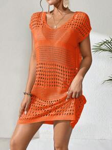 Breezaya 纯色镂空针织罩衫 夏季