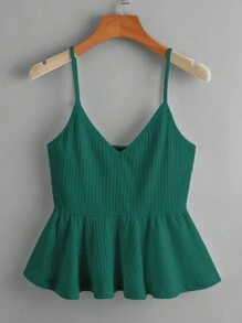 Soleia Của phụ nữ Ruffled Hem Áo ba lỗ Áo - Màu xanh lá cây đậm - Xem 1
