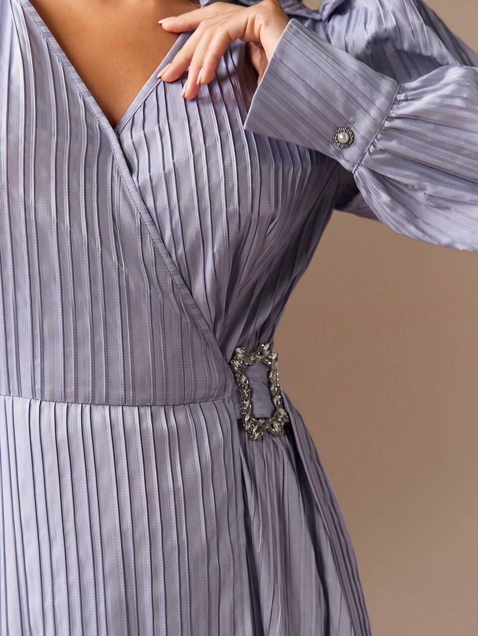 Women's Puff Long Sleeve Dress With Turn-Down Collar,Elegant Evening Party Dress Long Evening Dresses