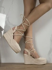 [Jute Sole Groove Direction Random]Fashionable Women's Shoes - Apricot - View 4