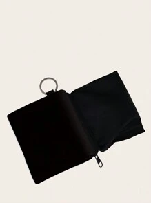 ROMWE 純黑色聚酯製便攜拉鍊包,女士口袋包,節日禮物 - 彩色 - 查看 2