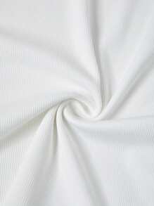 SHEIN BASICS Women's Solid Color Fitted Tank Top With Small Round Neckline/Summer - White - View 7