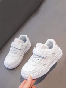 Girls' Sneakers Spring/Autumn New Children's Shoes Light And Casual Leather White Shoes For Boys Hook-Loop Running Shoes For Kids With Soft Sole - Pink - View 4