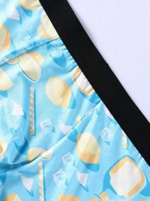 Men's Fruit Printed Boxer Shorts - Baby Blue - View 3