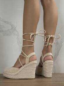 [Jute Sole Groove Direction Random]Fashionable Women's Shoes - Apricot - View 3