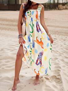 Breezaya Animal Print Sleeveless Swing Dress - Multicolor - View 3