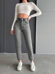 RueChic Women Grey Straight Denim Jean - Grey - View 5