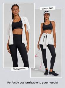 GLOWMODE FeatherFit™-Air Tie Up Wrap Up Pleated Skirt Dance Training Daily Quick Dry Moisture Wicking