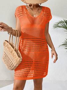 Breezaya 纯色镂空针织罩衫 夏季