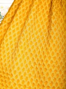 SHEIN Tween Girls' Texture & Pearl & Rhinestone Knit Cami Dress - Yellow - View 7