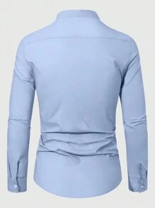 Manfinity Mode Men's Notched Collar Long Sleeve Shirt