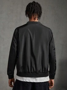 Manfinity VCAY Men's Woven Leisure Color-Blocked Zipper Front Jacket With Letter Print, For Fall Winter - Multicolor - View 2