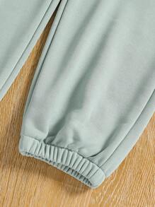 Tween Mädchen Set aus schlichtem, langärmligem Crop-Top, Camisole-Bodysuit und Jogginghose