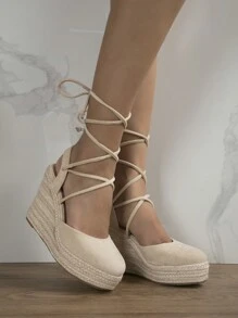 [Jute Sole Groove Direction Random]Fashionable Women's Shoes - Apricot - View 2
