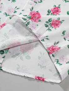 Men's Button Down Short Sleeve Shirt With Floral Print - Baby Pink - View 6