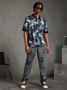 Manfinity VCAY 男士休閒紮染復古人物印花 Polo 衫 - 彩色 - 查看 4