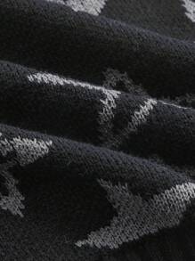 ROMWE Grunge Punk Star Pattern Knit Skirt - Black - View 3