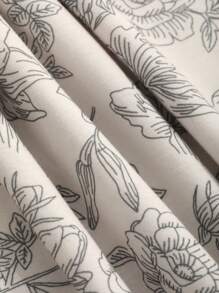 DAZY Women's Floral Printed Short Sleeve Top And Shorts Pajama Set - Beige - View 9